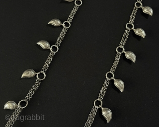 Central - Asian Antique Uzbekistan Tribal Handcarved Silver Necklace & Gold Washed.
Before, when people used it, they used to print a picture of their loved ones or amulets and use it. Circa  ...