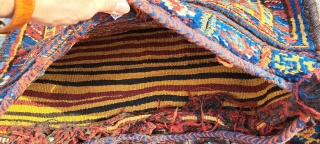 Beautiful Bakhtiari bag with amazing colours. 97 x 63 cm.                       