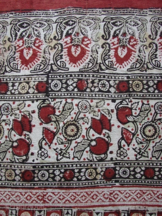 Beautiful Uzbek Blockprint.
Very unique double border print.
Late 19th Century.
                        