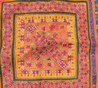 Excellent Old Indian Embroidered Textile from the Thar Desert region in Rajasthan near Jaisalmer. This beautiful textile, known as “thakia,”  was sewn as a pillow cover, but has never been used  ...