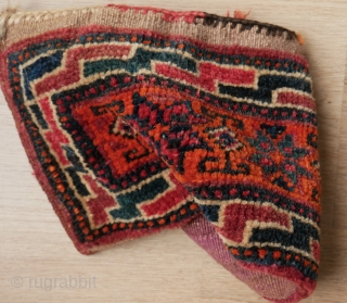 small bag for spindle or scissors, possibly Shahsevan of Veramin. good condition, 
19 x 50 cm.                 