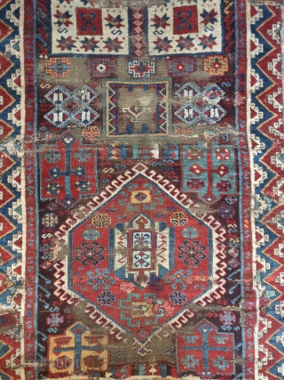 Old East Anatolian rug fragment, likely Kurdish                          