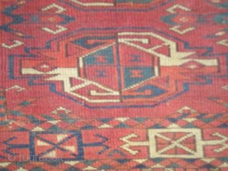 Kizylayak Turkmen bag, 107x56 cm (42\'\'x22\'\') Obvious condition issues but a genuine antique Turkmen piece with all natural colors.              