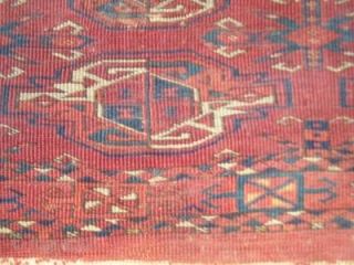 Kizylayak Turkmen bag, 107x56 cm (42\'\'x22\'\') Obvious condition issues but a genuine antique Turkmen piece with all natural colors.              