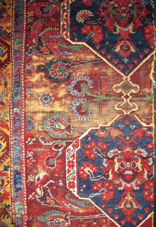 Exceptional multi-medallion long Demerci Kula Fragment (about 65% of the original rug) circa 1776. 
Inscribed multiple times with "mashallah". 
Very soft pile and supple handle with the best saturated colors found in  ...