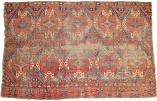 Blasted but Beautiful Ersari / Middle Amu Darya ikat inspired Central Asian chuval. Rough condition but old and thin with a soulful patina. apx. 57"x37"        