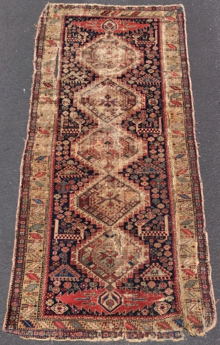 Nice old worn Shirvan rug, 4x8ish, with a fine weave and nice color.                    