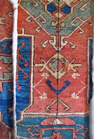 18th century Star Bergama Fragments, 2/3 of the rug, (I don't know why it was cut or where the final third is.) Several examples of this type are known. This piece has  ...
