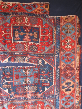 East Anatolian Fragmented Rug, red weft, fine weave, exceptionally saturated color including aubergine, and a brilliant red. Not your usual "yoruk".            