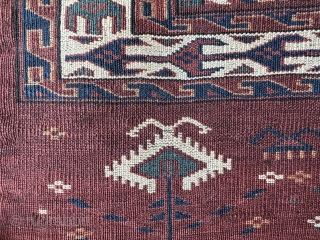 Yomut Turkmen Chuval-face, second half 19th century in very good overall condition albeit with two very small areas of discolouration - 1.07 x 0.73m (3’ 6” x 2’ 5”).    