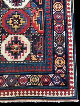 Shahsavan Mogan Savalan. Caucasus. Cm 115x240. Datable 1850/1860.
Restored professionally. Restoration took long time in order to use the best restorer, the best natural dyes, the best wool and even same age wool  ...
