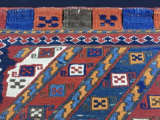Shahsavan beautiful sumack bag face. Cm 53X53 ca. Late 19th century if not before. Have a good look at the details. It's really a wonderful example of Tribal.....or Modern art?!In good condition.  ...