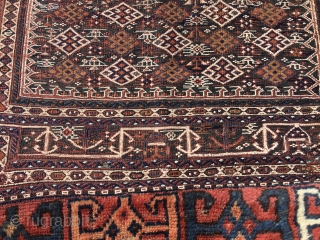 Bakhtiari mafrash fragment. Cm 58x99. End 19th/early 20th century. Great example of different weavings. Lovely pattern, sweet natural colors. Start collecting with this interesting and beautiful fragment. Available at reasonable price.  