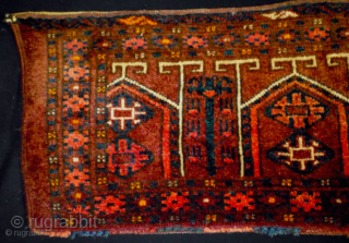 Decided to get rid of all Turkmen trappings/rugs/various at lowest prices ever.
Turkmen Ersari trapping. Cm 33x170. Late 19th/early 20th century. In good condition, full pile. Beautiful collection item. Lovely yurt design with  ...