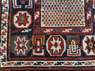 Azerbaijan. Baku sumack khorjin bag face. Cm 34x42. 4th quarter 19th century. Most probably from Khizy or Xizi/Xixi village, north of Baku. Lovely pattern, great natural saturated colors. Again, rare and beautiful.  ...