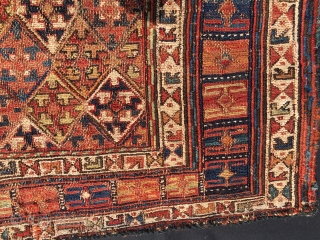 Shahsavan/Khamesh sumack khorjin bag face. Cm 50x60 ca. Second half 19th century. A bit worn out, but still great. The back photo gives you the view of how it was at the  ...