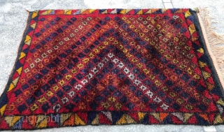 This Yatak or sleeping rug is from Konya area. Size is cm 132x186. Great size, great, unusual pattern. High pile, lovely color combination, very good condition. Colors: imo some are natural, some  ...