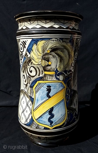 Pair of antique and big Ceramic Albarelli from Civita Castellana, one of of the most famous ceramic maker places in Italy. Fratelli Crestoni Di Girolamo. Civita Castellana. Viterbo. Lazio. Central Italy.
Dimensions: H  ...