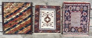 Beautiful sumack bag face. Cm 36x38 ca. Early 20th century. Most probably Shahsavan, a real beauty: antique, sweet, colorful, elegant, proportioned, enjoyable, collectable. Affordable price.        