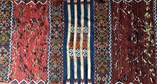 Eastern Anatolia Malatya wedding kilim strip. Probably Sinanli tribal group work. Size is cm 88x372. Datable end 19th/early20th century. In mint condition. Great, natural colors. Lots of "dileks"/wishes.     