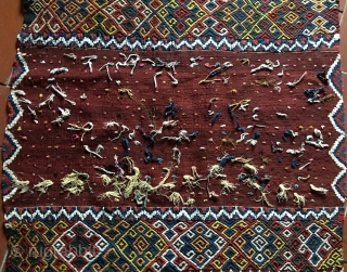 Eastern Anatolia Malatya wedding kilim strip. Probably Sinanli tribal group work. Size is cm 88x372. Datable end 19th/early20th century. In mint condition. Great, natural colors. Lots of "dileks"/wishes.     
