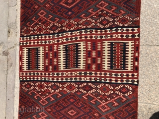 3'4'' x 10'7'' / 103cm x 325cm An antique Kurdish Kagizman kilim from North-eastern Anatolia woven over hundred years ago.             
