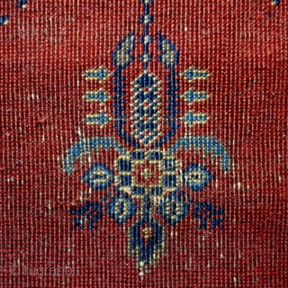 Antique Kula prayer rug, 172x92cm, goat hair warps, all natural colours.                      