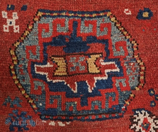 Quchan Kurdish rug, mid-19th century. Possibly earlier.  Generally good condition with a small repair or two.  It has a wild feel.  163 x 362 cm     