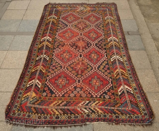 Lori tribal rug, 19th century. The border has a wonderful feeling of movement created by the alternating colors. The colors are all natural dyes. It has some slight wear in the field  ...