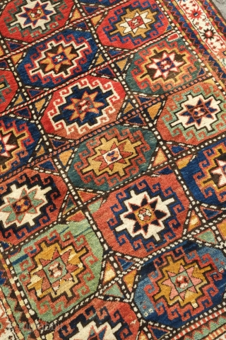 Moghan rug, 19th century. Excellent pile. Wonderful array of colors. Excellent condition with the ends cleaned up and secured.  123 x 187 cm.         