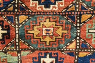 Moghan rug, 19th century. Excellent pile. Wonderful array of colors. Excellent condition with the ends cleaned up and secured.  123 x 187 cm.         