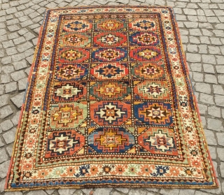 Moghan rug, 19th century. Excellent pile. Wonderful array of colors. Excellent condition with the ends cleaned up and secured.  123 x 187 cm.         