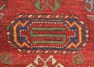 Fachralo Kazak prayer rug, 19th century.  Full pile. Excellently drawn graphics. In perfect condition. 115 x 218 cm. Contact danauger@tribalgardenrugs.com            