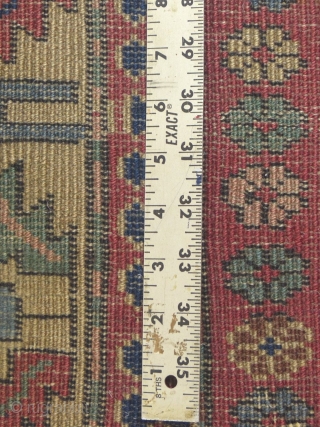 Small Caucasian, possibly a Shirvan(?),
61" X 38", 
Used, worn,
 Has been washed.

NOTE: Colors are a bit duller then in pictures.

SOLD             