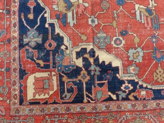 Antique Persian Serapi, c.1880-1900, 9" X 12",
Has a little wear and it has been bound on all 4 sides by machine.
No repairs, holes, tears or odors.
Has been washed.
Shipping is not included in  ...