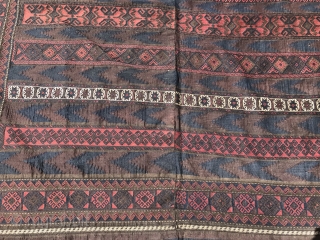  Late 19 century Baluch Kilim very fine and great colors.
Size 6x12                     