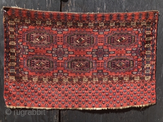Mid 19th century Tekke chuval beautiful colors and good condition with silk highlight very good  shiny  Silky wool.             