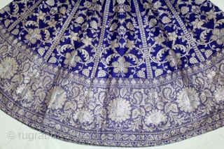 Wedding Skirt Zari (Real Silver) Brocade From Varanasi, Uttar Pradesh. India.Called As Marwadi Lehenga.(DSL05350).                   