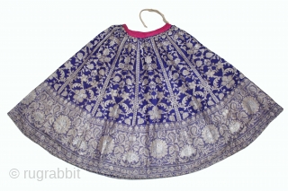 Wedding Skirt Zari (Real Silver) Brocade From Varanasi, Uttar Pradesh. India.Called As Marwadi Lehenga.(DSL05350).                   
