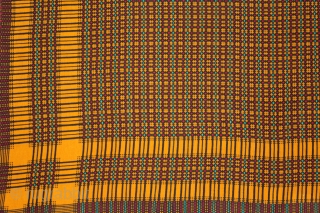 Woven Cotton Coverlet (Khes) with Geometrical Pattern Woven on a pit-loom using a Double-Weave Technique from Nasarpur or Thatta, Sind Pakistan India.Circa.1930.Its size is W-126cm x L-222cm.(DSL05360).      