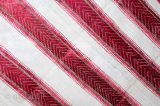 Thirma Phulkari From West(Pakistan)Punjab India Called As Thirma Bagh.C.1900.Floss Silk on Hand Spun Cotton khaddar Cloth.(DSL05380).                 