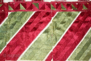 Thirma Phulkari From West(Pakistan)Punjab India Called As Thirma Bagh.C.1900.Floss Silk on Hand Spun Cotton khaddar Cloth.(DSL05380).                 