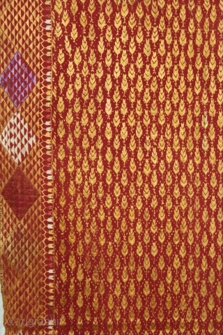 Phulkari From East(Punjab)India Called As Phulkari. Rare Design. Floss Silk on Hand Spun Cotton khaddar Cloth.(DSL05190).                 