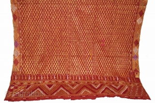 Phulkari From East(Punjab)India Called As Phulkari. Rare Design. Floss Silk on Hand Spun Cotton khaddar Cloth.(DSL05190).                 