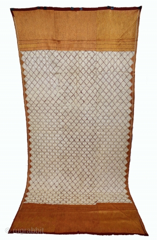 Phulkari From West(Pakistan)Punjab India Called As Shisha(Mirror)Design Bagh.C.1900. Floss Silk on Hand Spun Cotton khaddar Cloth.(DSL05210).                 