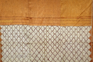 Phulkari From West(Pakistan)Punjab India Called As Shisha(Mirror)Design Bagh.C.1900. Floss Silk on Hand Spun Cotton khaddar Cloth.(DSL05210).                 