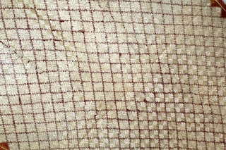 Phulkari From West(Pakistan)Punjab India Called As Shisha(Mirror)Design Bagh.C.1900. Floss Silk on Hand Spun Cotton khaddar Cloth.(DSL05210).                 