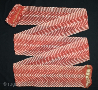 Laheriya Pagri(Turban) Worn During the Monsoon Fine Cotton Mull-Mull.C.1900.Royals Family Rajasthan India.Length 15 to 18 miter.(DSL05060).                 