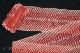 Laheriya Pagri(Turban) Worn During the Monsoon Fine Cotton Mull-Mull.C.1900.Royals Family Rajasthan India.Length 15 to 18 miter.(DSL05060).                 