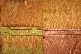 Vari-Da-Bagh From West (Pakistan) Punjab India Called As Vari-Da-Bagh.C.1900. Very Rare Different Design of Pallu and Different colour Nazar Buti. Floss Silk on Hand Spun Cotton khaddar Cloth. Its size is 135cm  ...